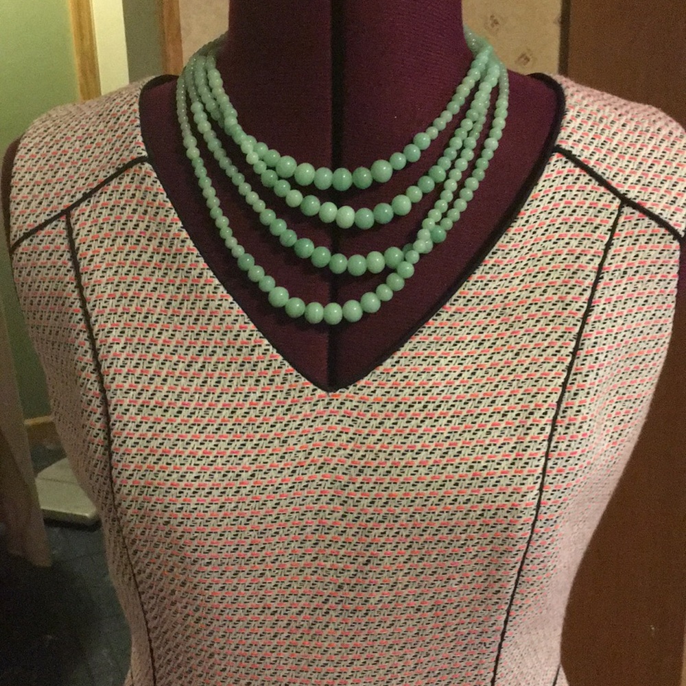 Banana Republic hot pink and black sheath dress